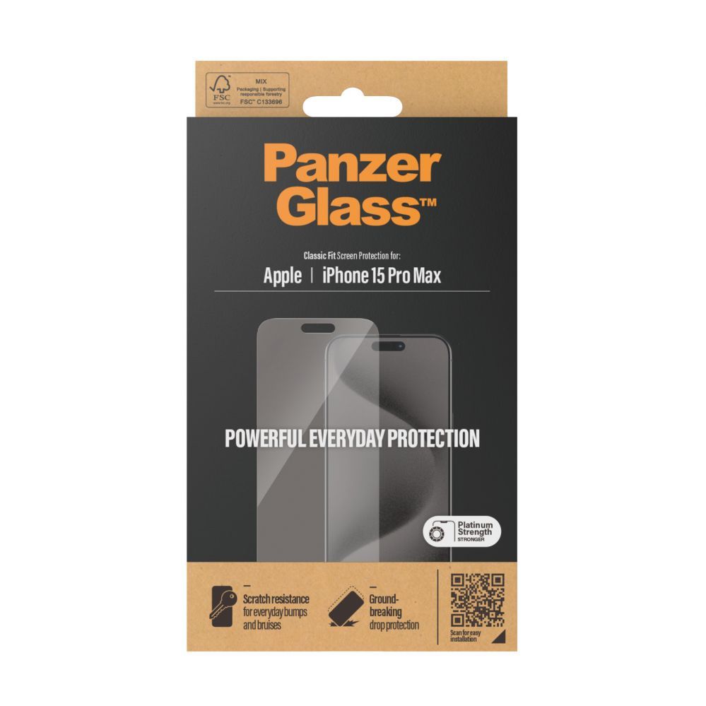 Back panel cover PanzerGlass  Screen Protector iPhone 2023 6.7 Pro Max | Classic Fit