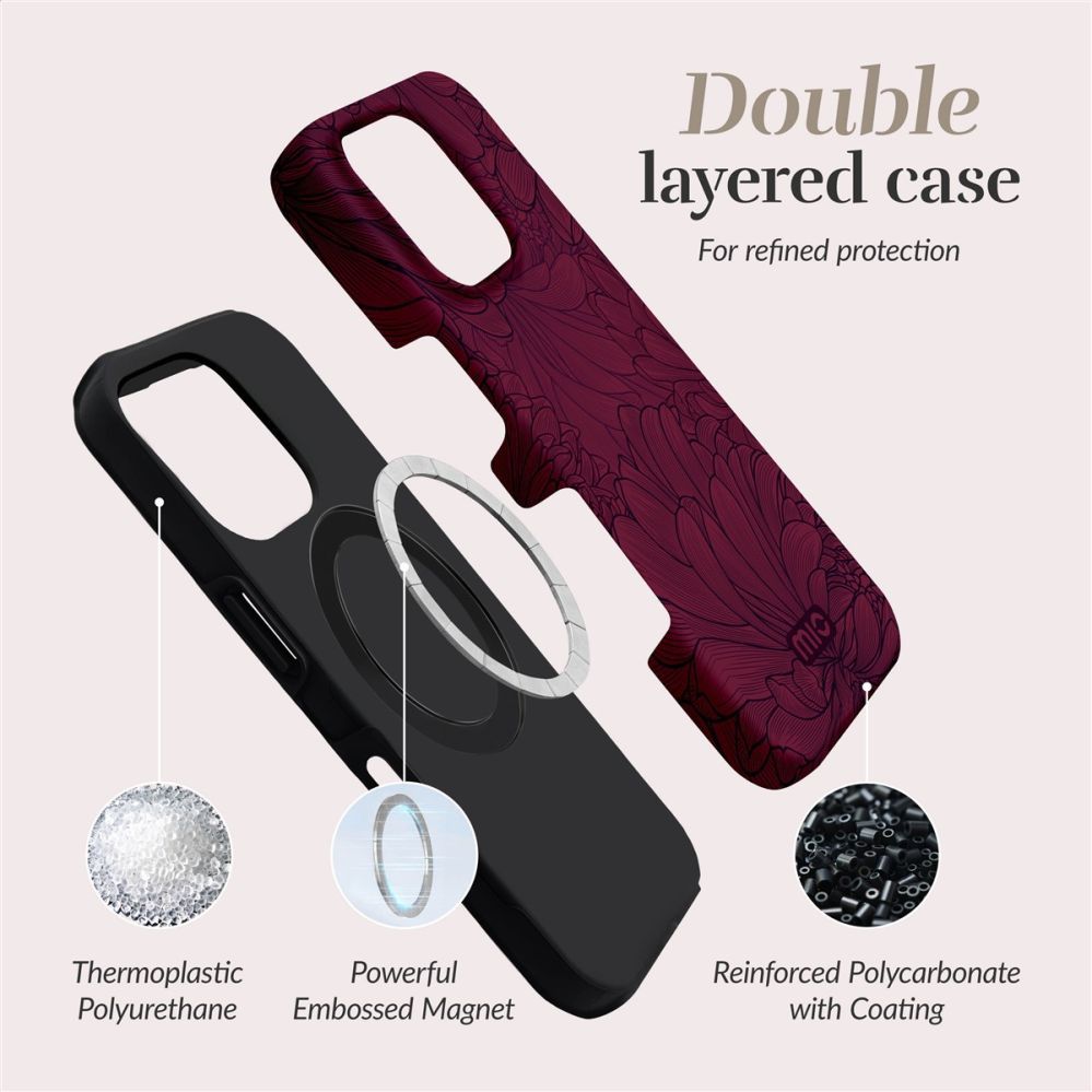 Tagakaaned Mio  MIO Berry Blooms Magsafe Case Compatible for iPhone 16