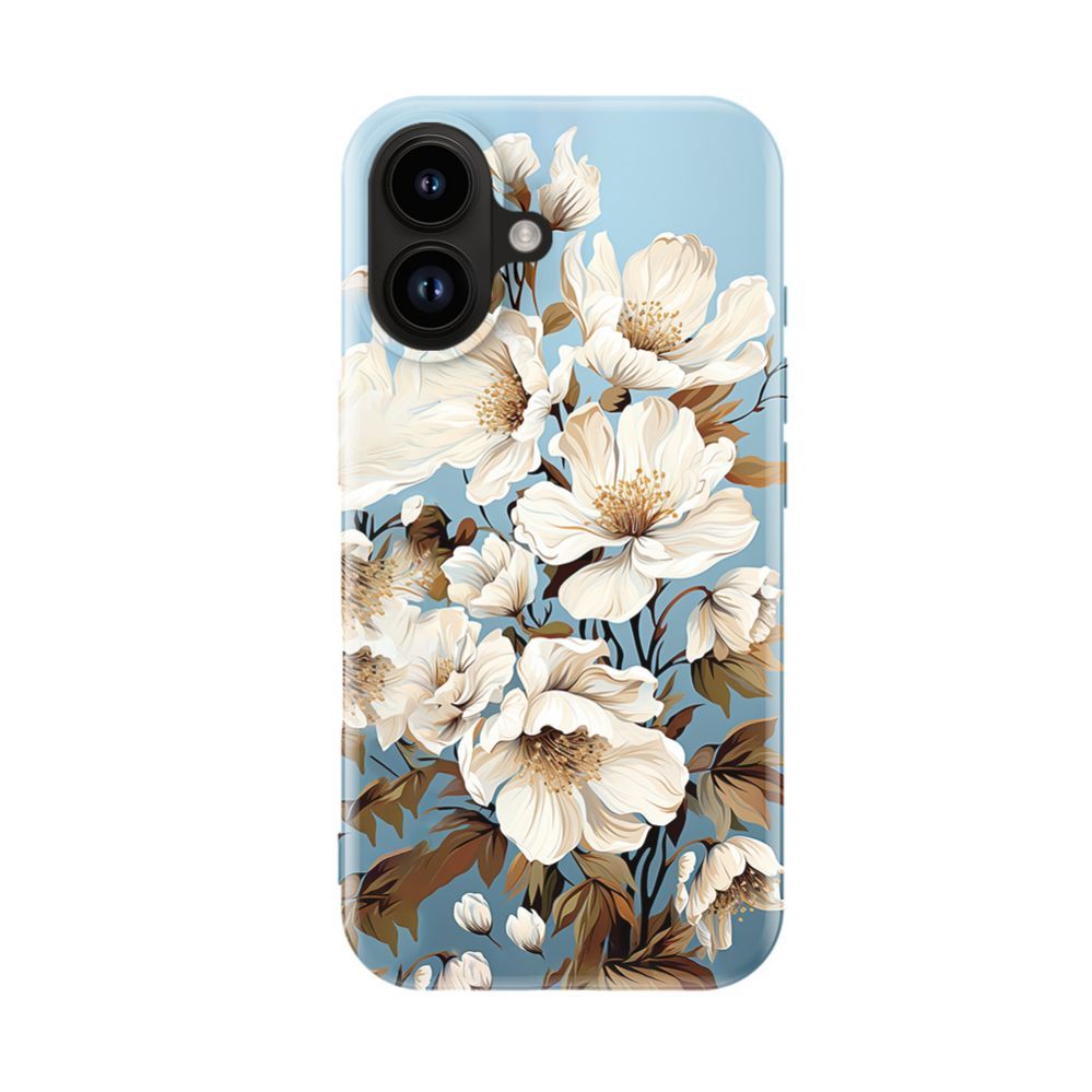 Чехол на заднюю панель Evelatus Apple iPhone 16 Slim Shell with Magsafe customized print design Flower Blue