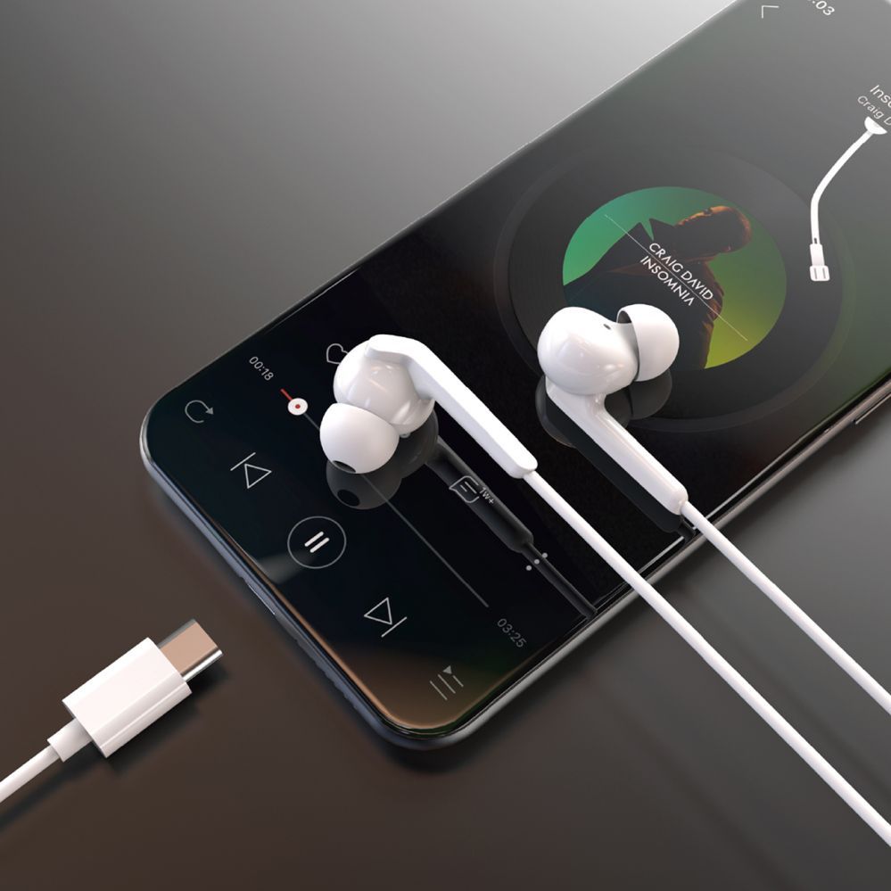 Wired headphones Dudao  IEM Earphones X3C+ Hi-Fi 1200mm White