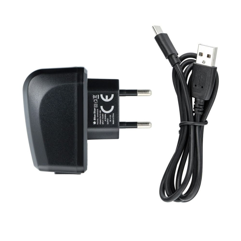 Cable Blue Star  Phone charger Blue Star Lite USB A 2A 10W + cable USB A to USB C TFK-TC-1095B black