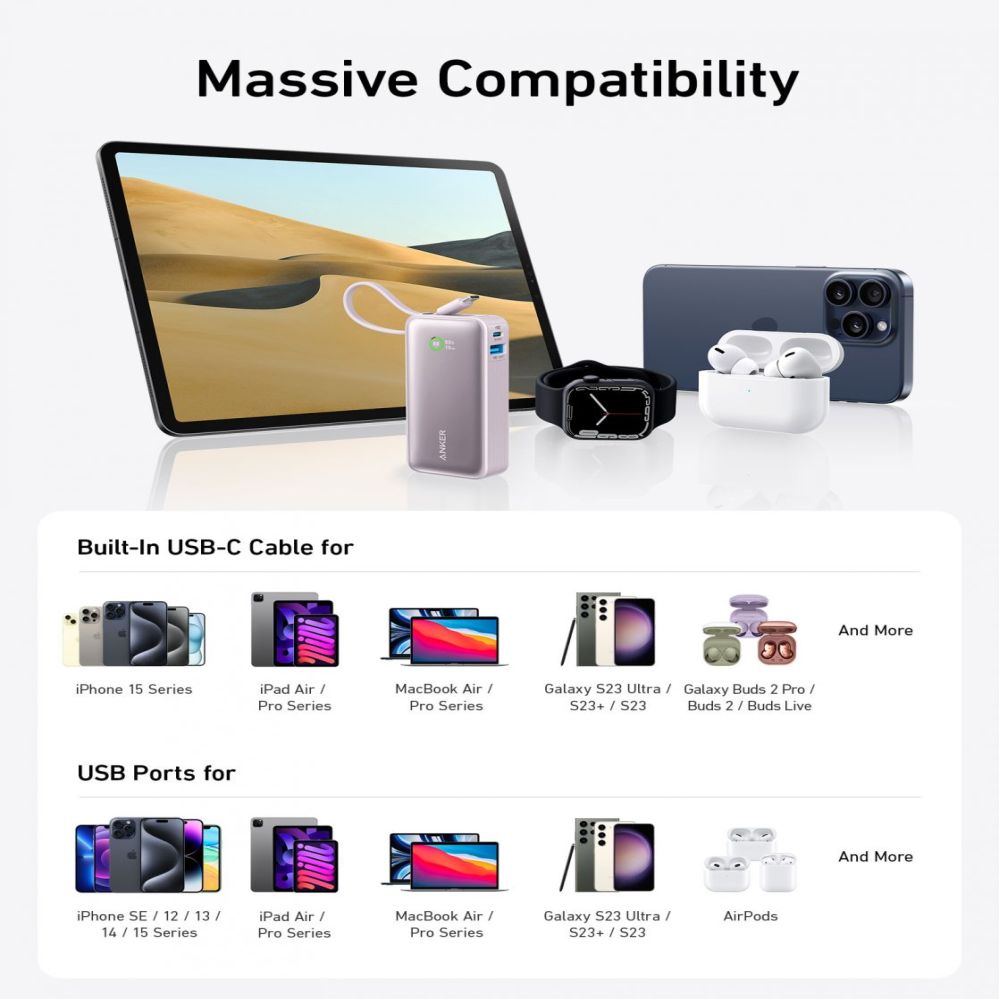 Väline aku Anker  545 Nano Power Bank 10000mAh, PD 30W, Green |