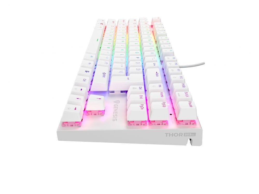 Arvuti klaviatuur Genesis  THOR 303 | Mechanical Gaming Keyboard | Wired | US | White | USB Type-A | Outemu Peach Silent