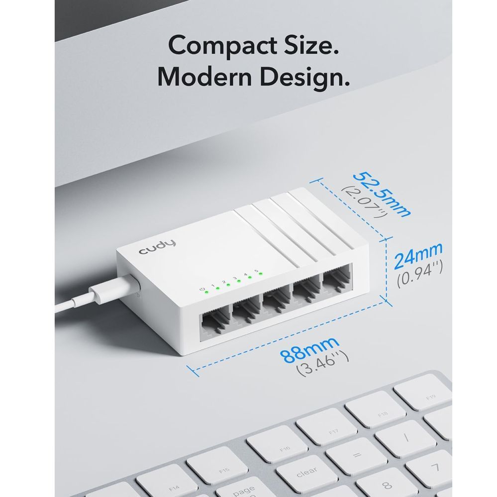 Роутер Cudy  GS105U NetSwitch 5-Port Gigabit Switch USB-C Power IGMP QoS Loop Prevention Black