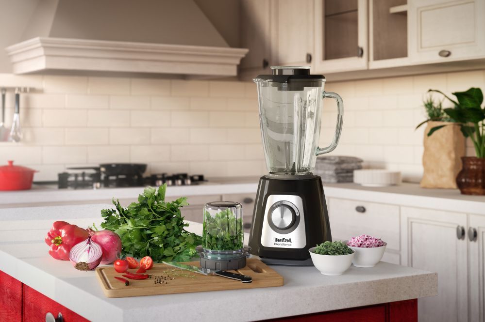 Mixers and blenders TEFAL  Blender BL438831 BlendForce Tabletop, 800 W, Jar material Glass, Jar capacity 1.25 L, Ice crushing, Black