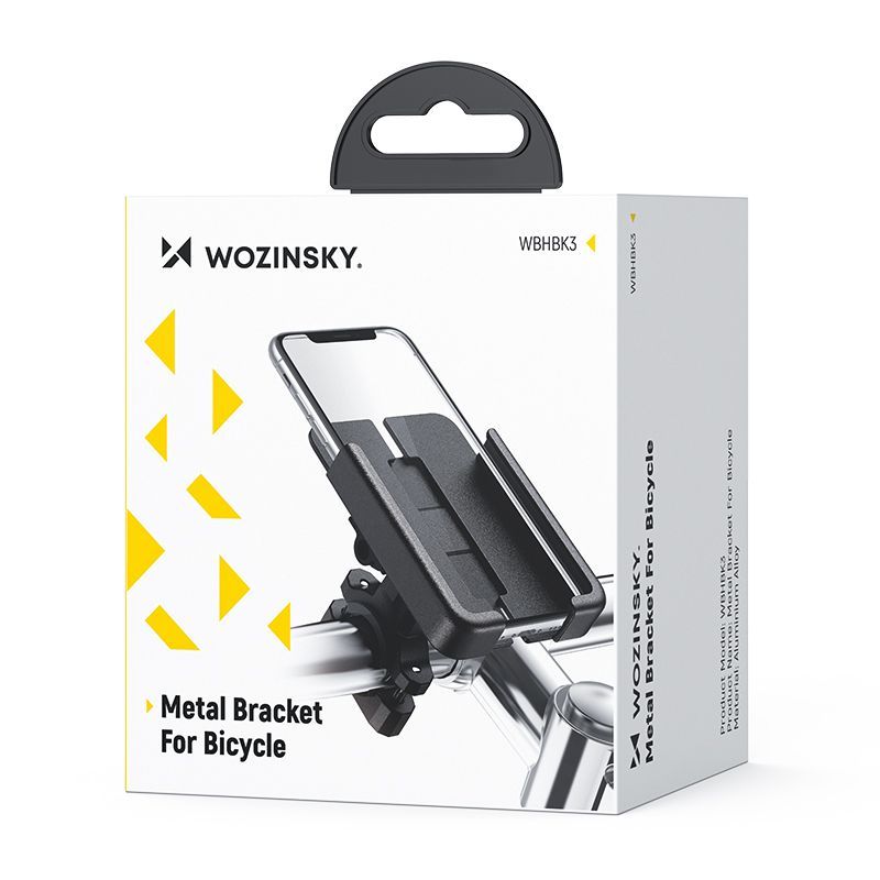 Аксессуар для велосипеда Wozinsky  Wozinsky metal bicycle phone holder, scooters black (WBHBK3)