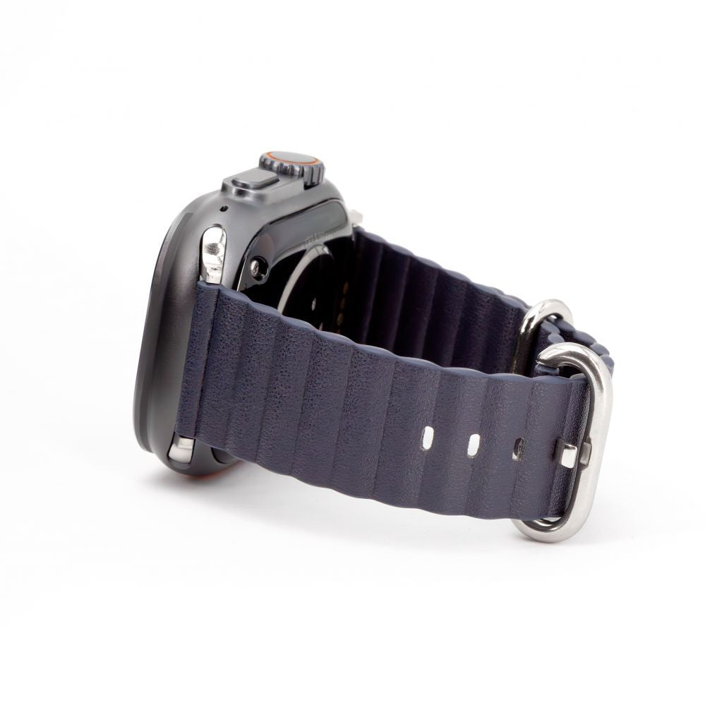 Ремешок Connect  Watch 42/44/45mm Marine leather Watch Strap Navy Blue