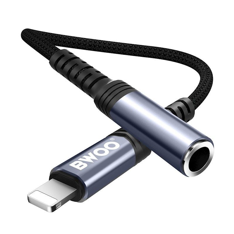 Converter BWOO  Adapter AUX 3.5mm - Lightning Black BZ48
