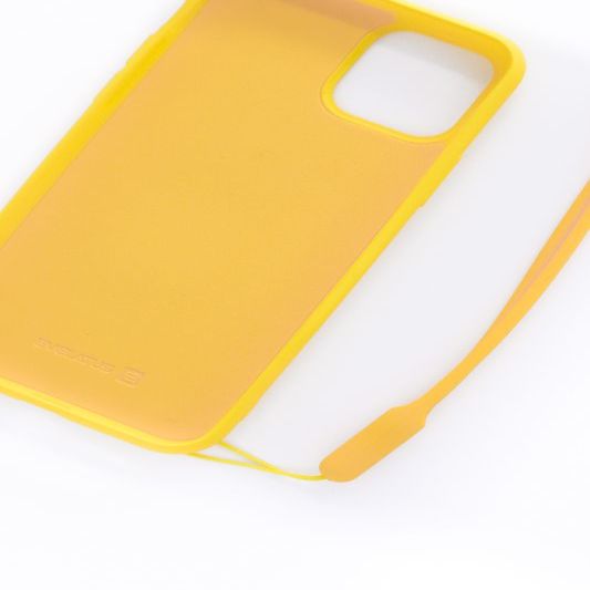 Tagakaaned Evelatus Apple iPhone 11 Pro Soft Touch Silicone Case with Strap Yellow