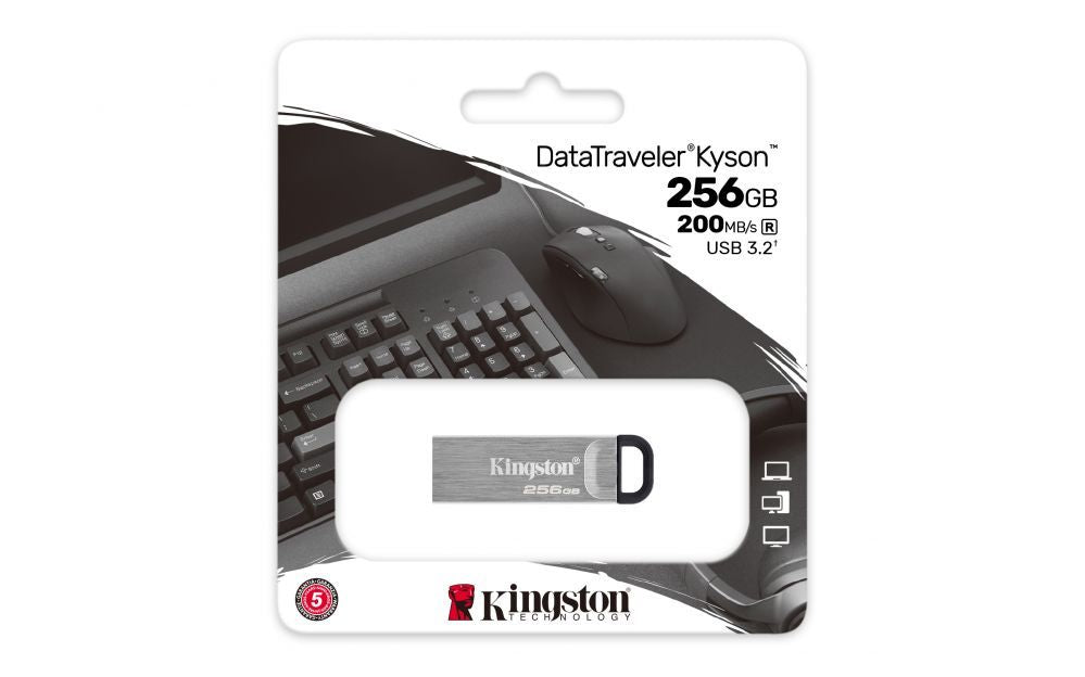 Mälupulk Kingston  USB Flash Drive DataTraveler Kyson 256 GB, Type-A USB 3.2 Gen 1, Silver