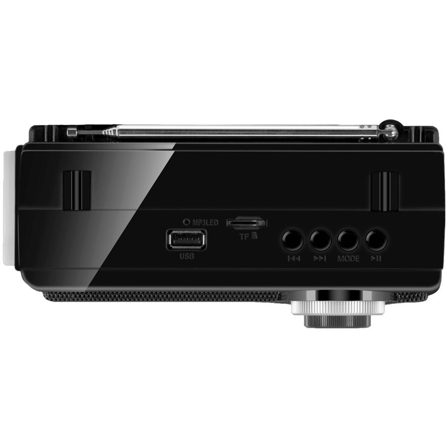 Record players Sven  Speaker SVEN SRP-155, black (3W, Bluetooth, FM/AM/SW, USB, microSD, flashlight, battery)