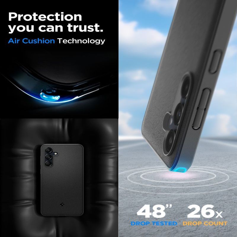Tagakaaned Spigen - Spigen Essential SandBlast Case for Samsung Galaxy M55 5G - Matte Black