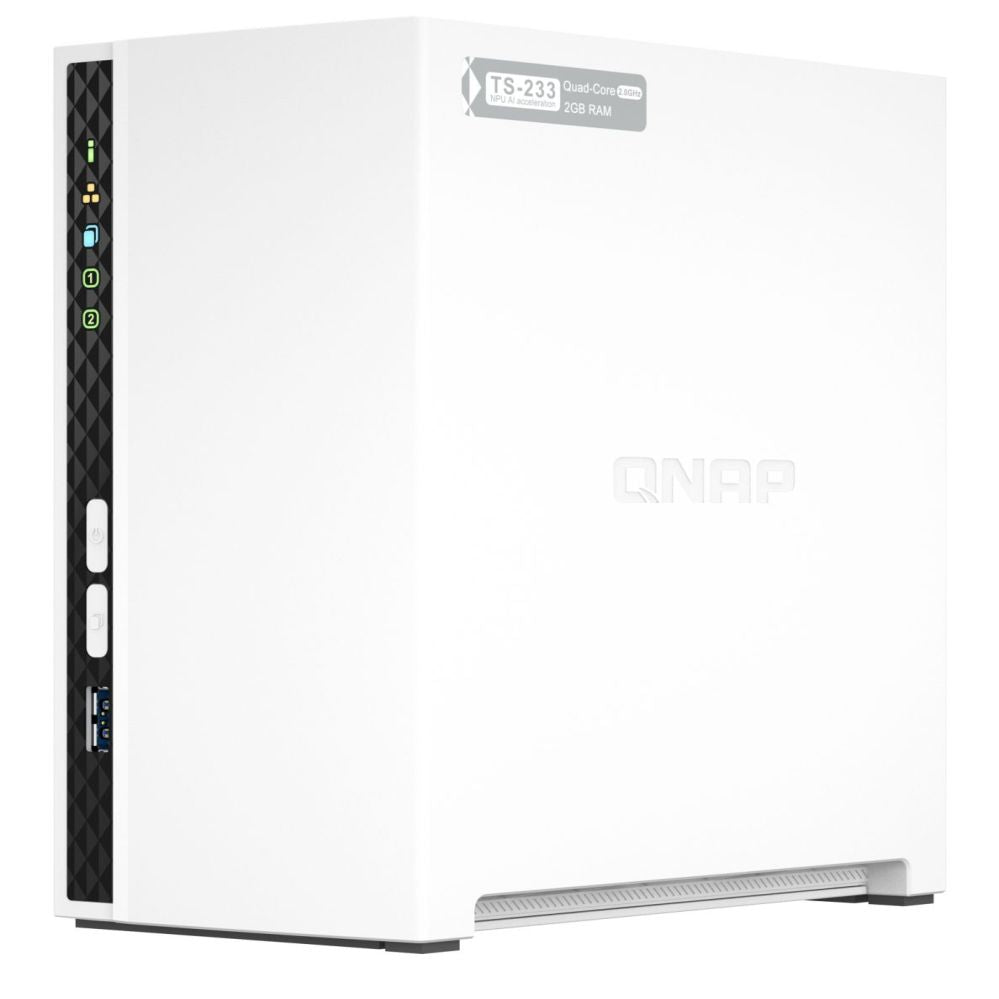 Mälupulk QNAP  2-Bay ARM 	TS-233 Up to 2 SATA 6Gb/s, 3Gb/s,  Cortex-A55, Processor frequency 2.0 GHz, 2 GB, N/A, 2 x USB 2.0, 1 x USB 3.2 Type-A; 1 x Gigabit Ethernet