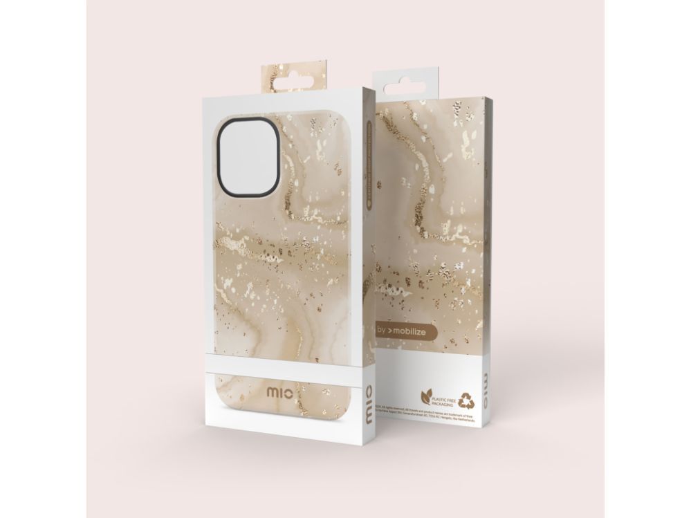 Back panel cover Mio  MIO Gold Marble Magsafe Compatible for iPhone 17 Pro Max