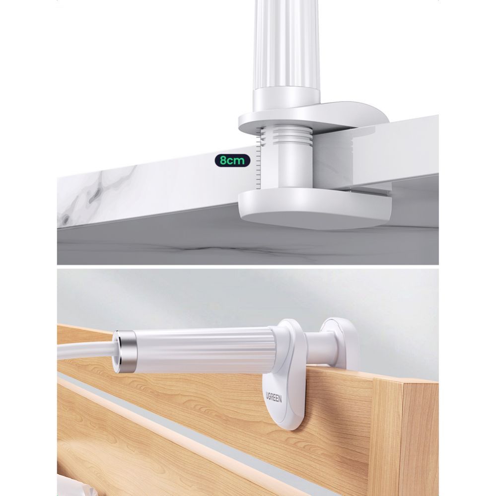 Auto holder Ugreen  Ugreen universal holder stand phone holder tablet (up to 12cm wide) tripod lazy holder with flexible arm white (30488 LP113) White