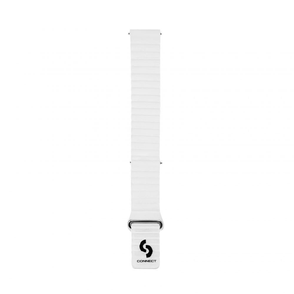 Rihm Connect  20mm Flat head Leather - Silicone Loop Magnetic Watch Strap (130mm M/L) White