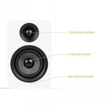 Bluetooth Speaker Accessories KANTO AUDIO  KANTO AUDIO PAIR - PASSIVE SPEAKERS WITH 1" SILK DOME TWEETER AND 4" KEVLAR WOOFER - WHITE