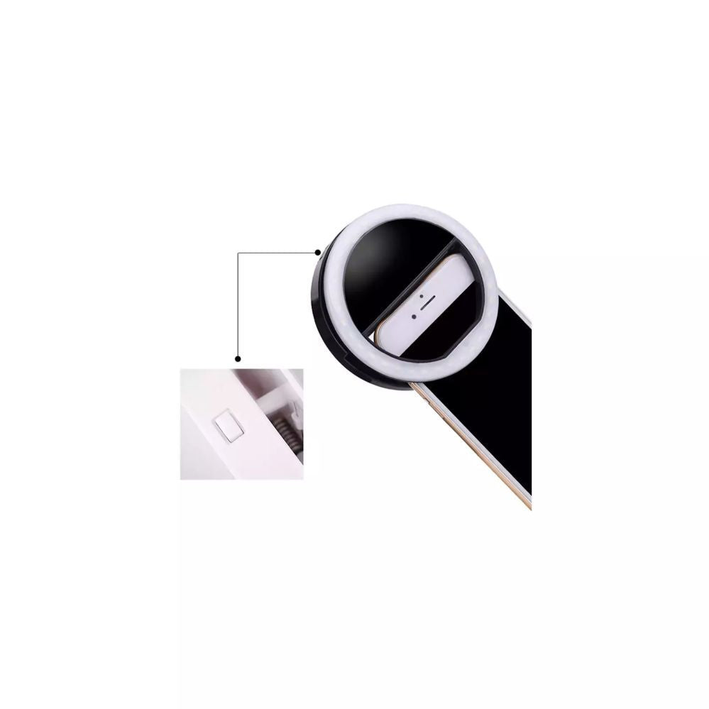 Rõngahoidja Elight  CL1 Portable Travel Smarthone Easy Clip On Fix Led light for perfect selfie with battery Black