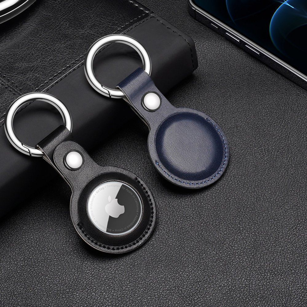 Nutika sildi tarvik Dux Ducis - Dux Ducis 4pcs set Silicone flexible cover keychain loop case for Apple AirTag (Black / Green / Pink / Blue)