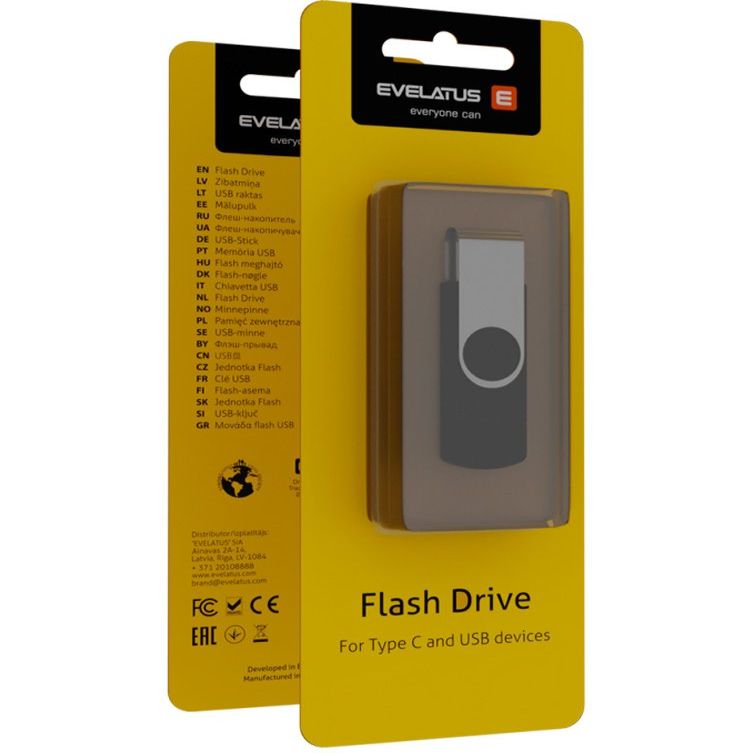 Flash drive Evelatus  USB Flash to Type C EFD02  64GB Black