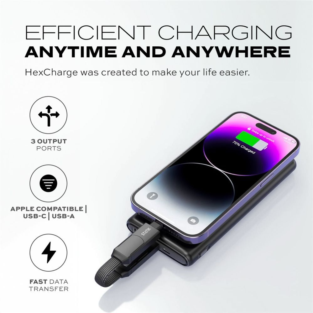 Кабель statik  STATIK HexCharge Cable; Black