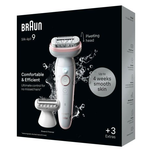 Epilaator Braun  Epilator | SES9-030 Silk épil 9 | Operating time (max) 50 min | Number of power levels 2 | Wet & Dry | White/Rose
