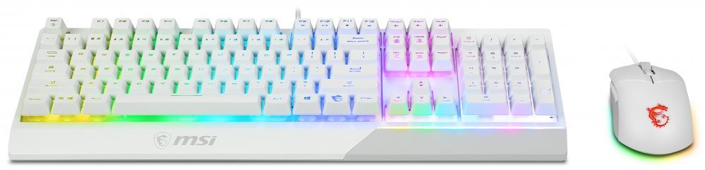 Arvuti klaviatuur MSI  Vigor GK30 COMBO WHITE Keyboard and Mouse Set, Wired, Mouse included, US, White