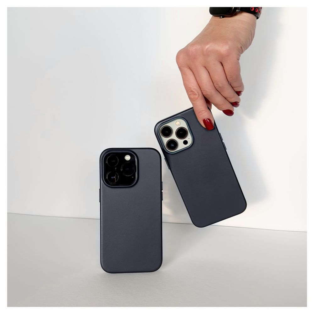 Чехол на заднюю панель Evelatus Apple iPhone 14 Pro Max Genuine Leather case with MagSafe Blue