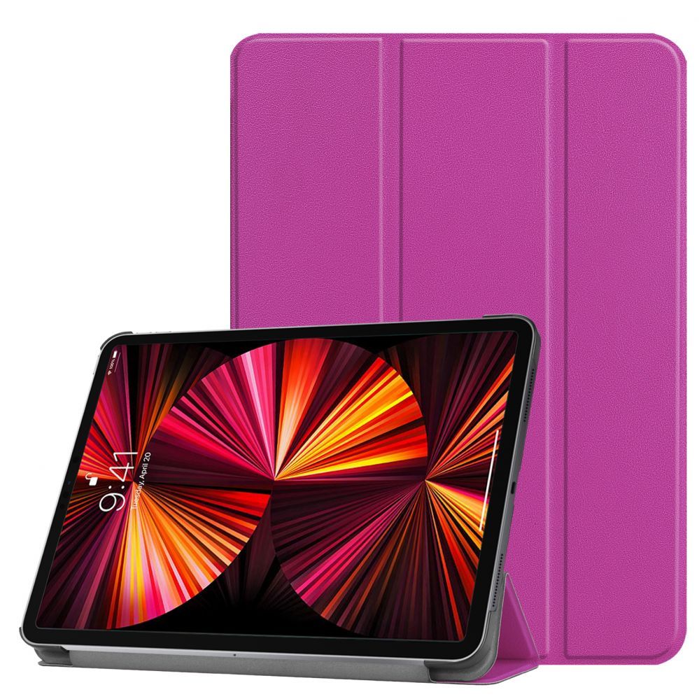 Book case iLike  Galaxy Tab S7 FE 12.4 Tri-Fold Eco-Leather Stand Case Purple