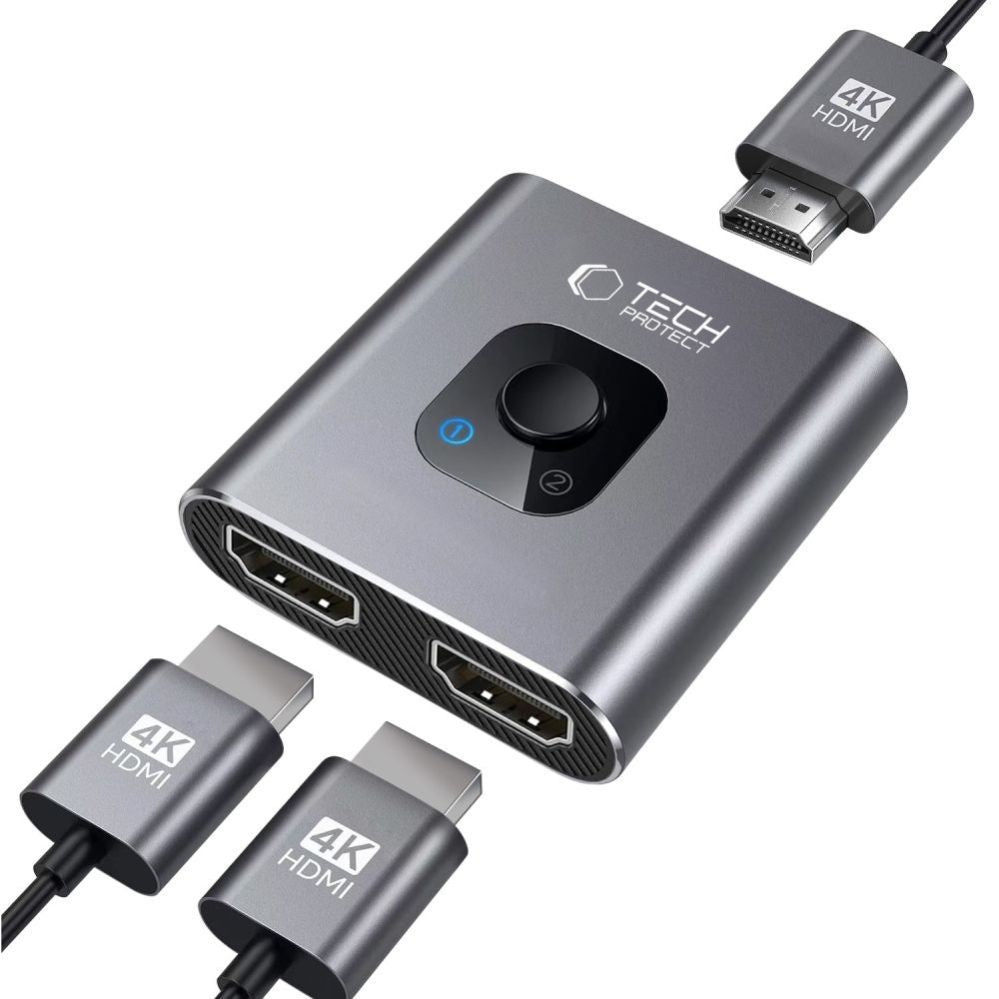 Другие товары Tech-Protect  Tech-Protect HB07 HUB Adapter 2in1 HDMI 4K 60HZ - gray
