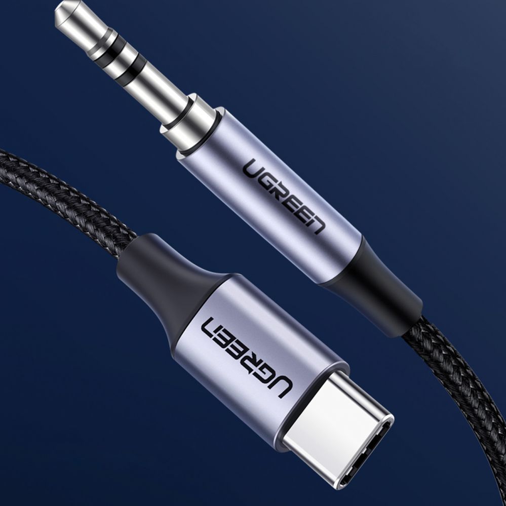 Кабель Ugreen  cable USB C - mini jack 3.5mm 1m (AV143) Grey