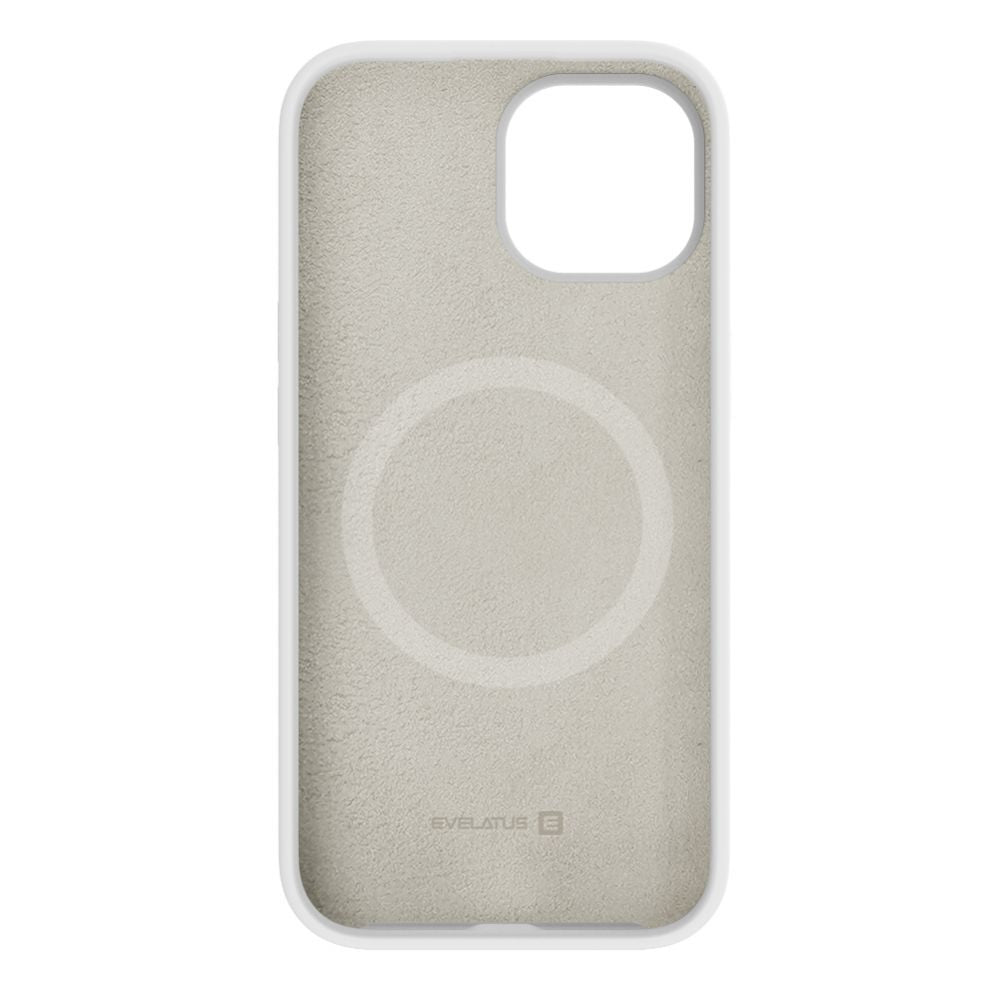 Back panel cover Evelatus Apple iPhone 15 Plus Premium Magsafe Soft Touch Silicone Case White