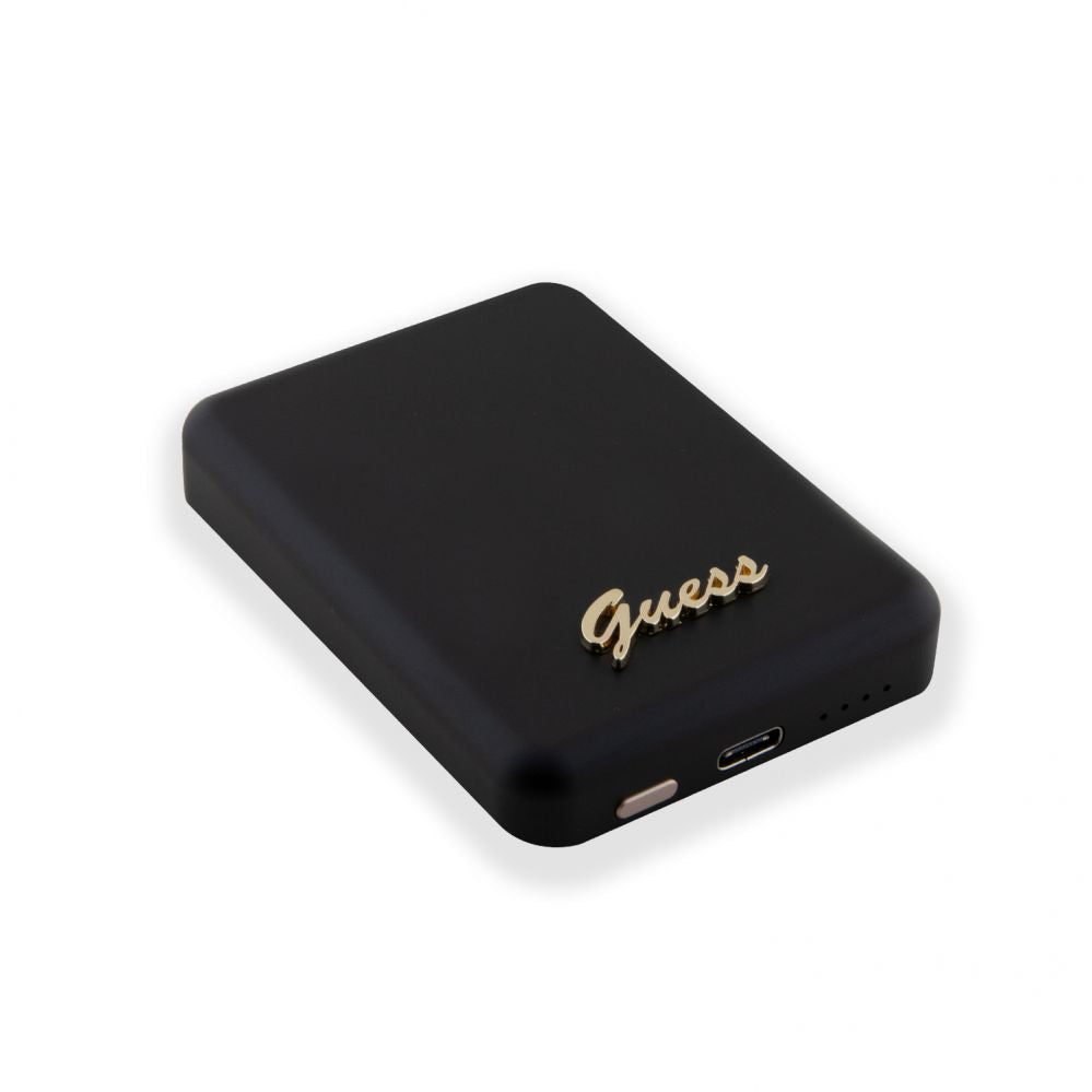 Power bank Guess  Power Bank 5000mAh 15W MagSafe And Regular Charge With Metal Ssript Logo Black