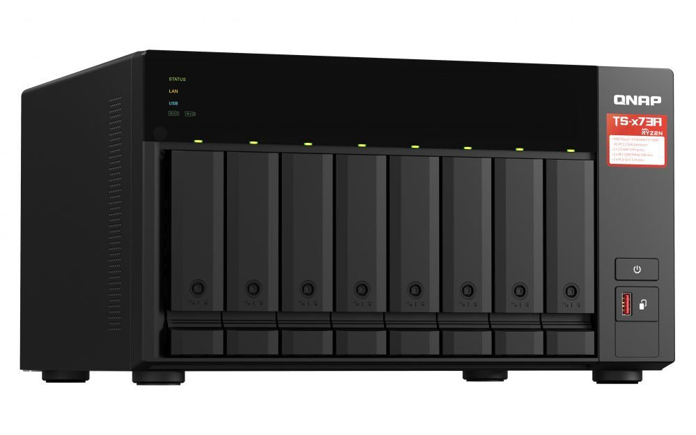 Mälupulk QNAP  8-Bay QTS and QuTS hero NAS TS-873A-8G Up to 8 HDD/SSD Hot-Swap, Ryzen V1500B Quad-Core, Processor frequency 2.2 GHz, 8 GB, DDR4, 2x2.5GbE, 3xUSB Type-A 3.2 Gen 2, 1xUSB Type-C 3.2 Gen 1, 2xPCIe, 2xM.2 2280 PCIe Gen3 x1