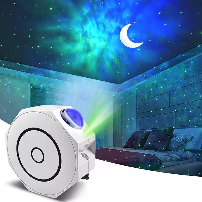 LED Projektor Elight  OC1 Octagon Laser Galaxy Star projector with sound / bluetooth App control & remote White