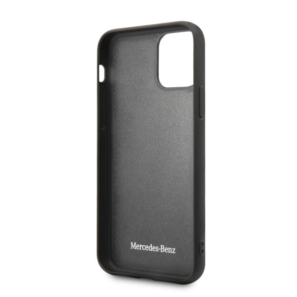 Tagakaaned Mercedes-Benz Apple iPhone 11 Pro Hard Case Leather Carbon Fiber Black