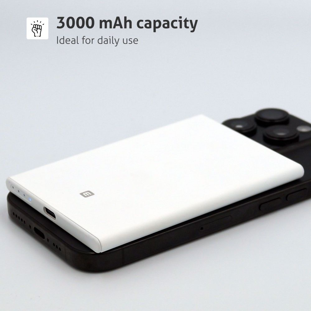 Väline aku Evelatus  Evelatus 3000mAh Power Bank Super Slim With Wireless charging EVEP03PBSSB Black