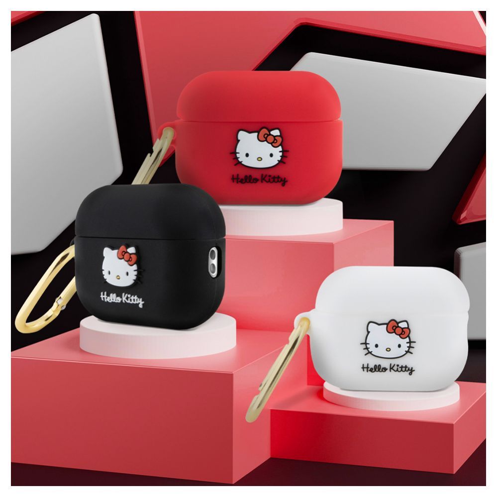 Korpus kõrvaklappidele Hello Kitty Apple Airpods Pro cover Silicone 3D Kitty Head White