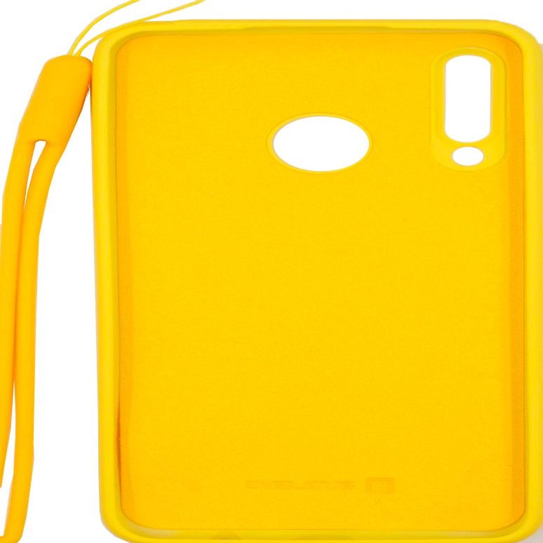 Tagakaaned Evelatus Huawei P30 Lite Soft Touch Silicone Case with Strap Yellow