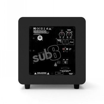 Bluetooth Speaker Accessories KANTO AUDIO  KANTO AUDIO 8-INCH SEALED POWERED SUBWOOFER W. RCA CABLE - MATTE BLACK (INCL. TYPE C & G POWER CORDS)