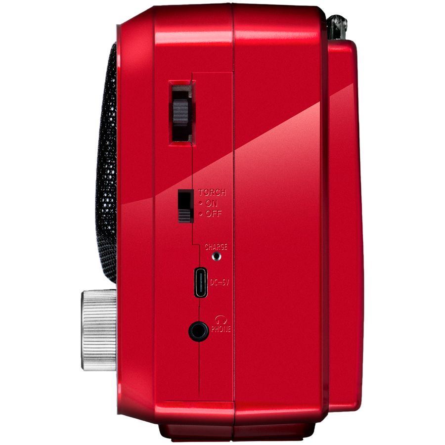 Record players Sven  Speaker SVEN SRP-150, red (3W, Bluetooth, FM/AM/SW, USB, microSD, flashlight, battery)