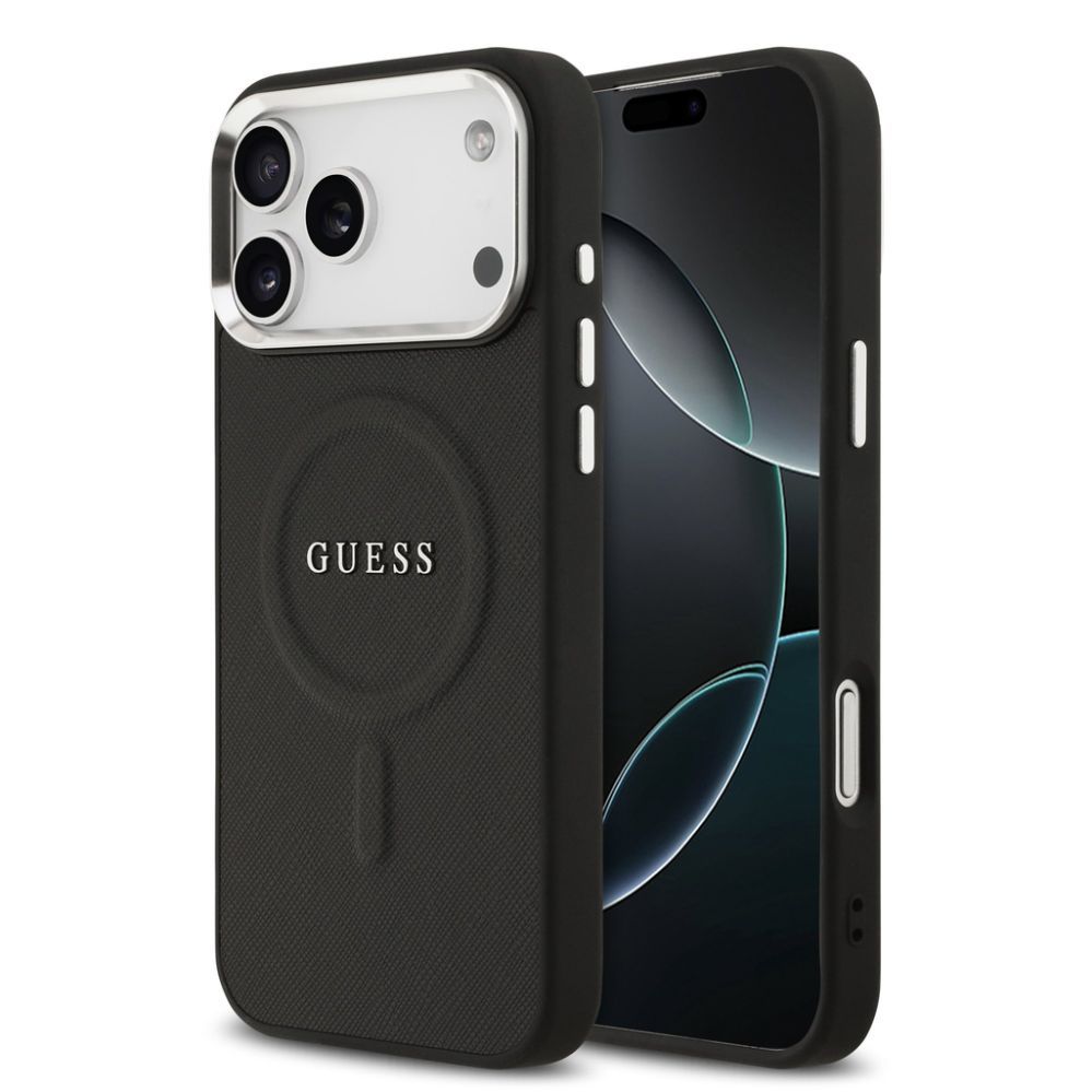 Чехол на заднюю панель Guess Apple iPhone 17 Pro Max PU Saffiano MagSafe Case Black