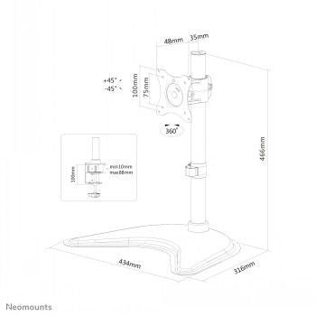 TV bracket NEOMOUNTS BY NEWSTAR NEOMOUNTS FLAT SCREEN DESK MOUNT (10-30") DESK CLAMP/STAND/GROMMET