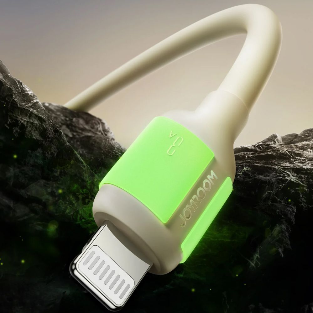 Kaabel Joyroom  Joyroom S-A53 3A USB-A - Lightning Cable with Fluorescent Tip 1.2m - Beige