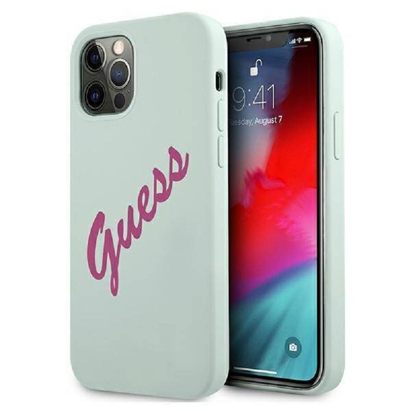 Back panel cover Guess Apple iPhone 12 Pro Max 6.7'' Fuschia Cover Blue