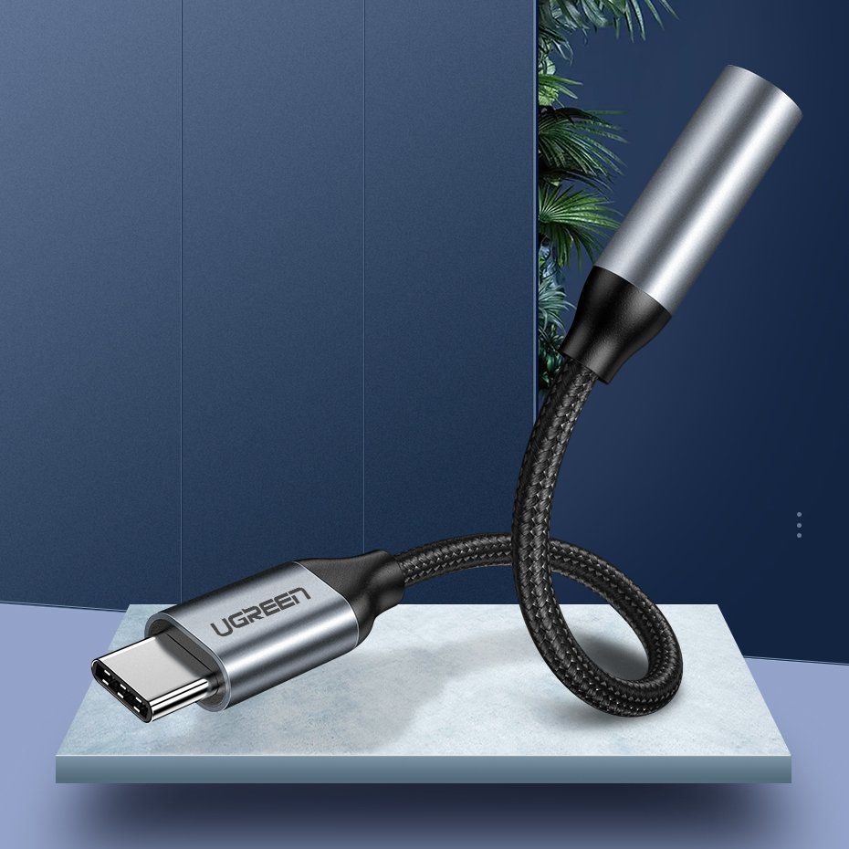 Адаптер Ugreen  Ugreen Headphone Adapter with 3.5mm mini jack to USB Type C 10cm gray (30632)