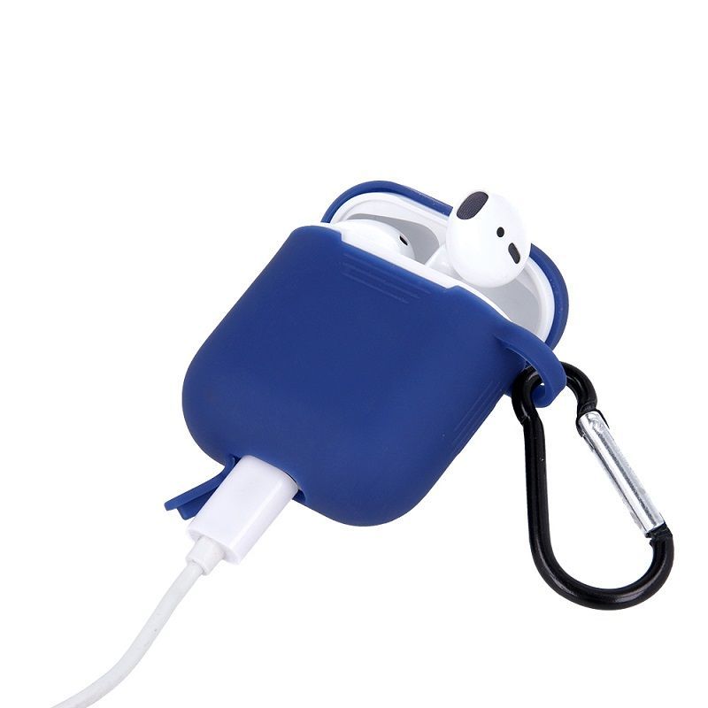 Headphone case GreenGo  Apple AirPods Silicone Case with Hook Dark Blue