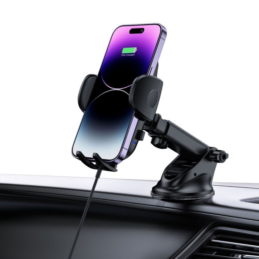 Авто держатель Tech-Protect Universal Tech-Protect CM15W-V1 Car Phone Holder with 15W Inductive Charger for Cockpit/Air Vent - Black Black