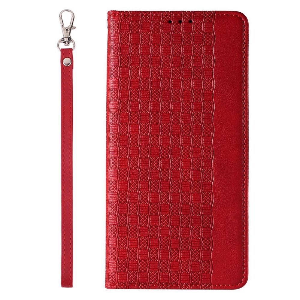 Tagakaaned Hurtel - Magnet Strap Case Case for iPhone 13 Pro Max Pouch Wallet + Mini Lanyard Pendant Red