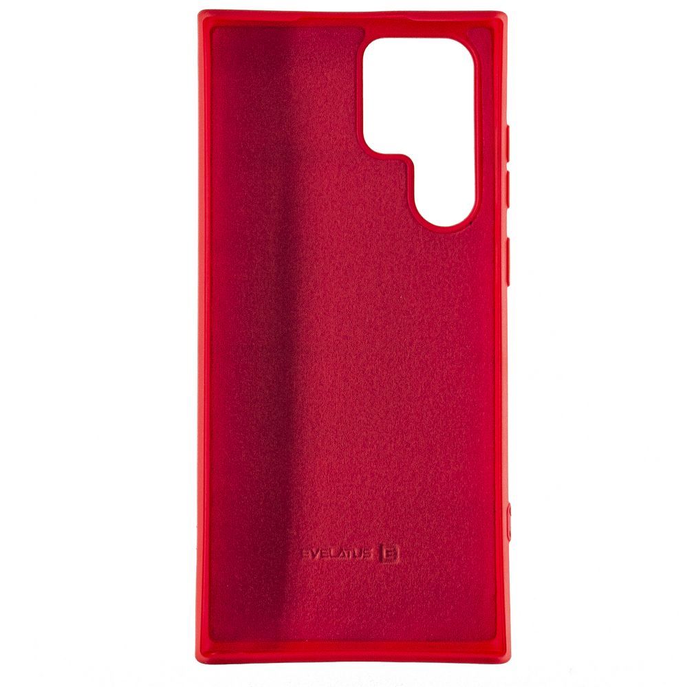 Back panel cover Evelatus Samsung Galaxy S22 Ultra Premium Soft Touch Silicone Case Chinese red